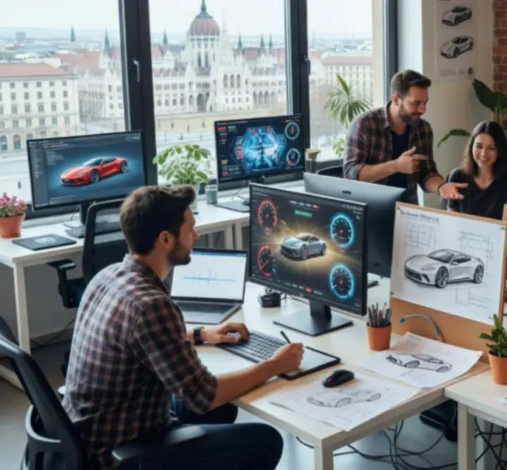 Fejlesztőcsapat műhelyben dolgozik a Fix My Car: Premium játék részletein
