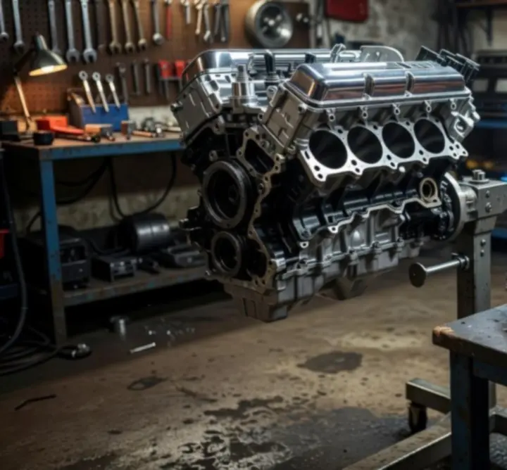 Motortuning műhely a Fix My Car: Premium játékban, ahol különböző teljesítménynövelő alkatrészeket szerelnek be.
