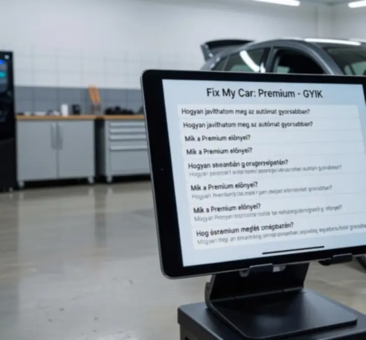 Neonos, szerelőműhely-hangulatot idéző garázs, ahol járműveket újítanak fel a Fix My Car: Premium világában.