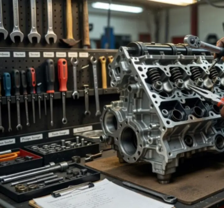 Szerszámok használata a szerelőpadon a Fix My Car: Premium játékban