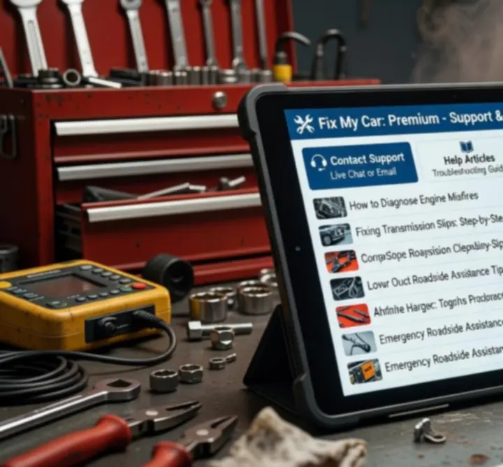 Segítség és támogatás menü megjelenítése a Fix My Car: Premium játék felületén.